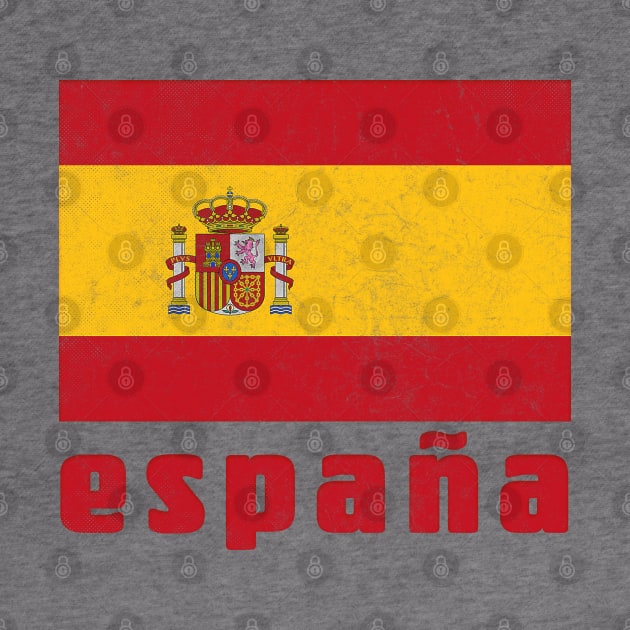 Espana / Spain  Retro Faded Style Flag Design by DankFutura